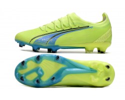 Puma Ultra Ultimate FG Green Yellow Ltblue Low Soccer Cleats For Men