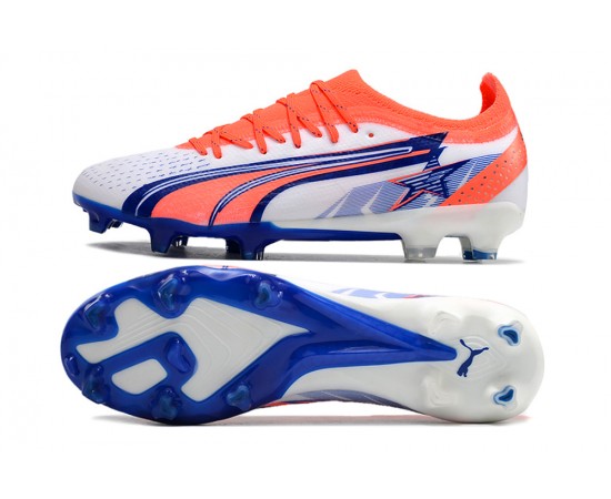 Puma Ultra Ultimate FG Orange Deep Blue Low Soccer Cleats For Men