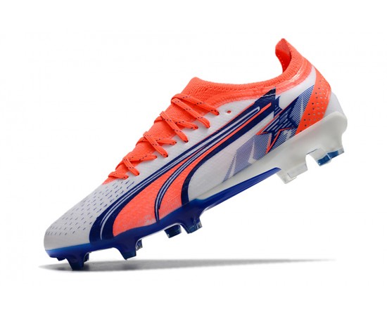 Puma Ultra Ultimate FG Orange Deep Blue Low Soccer Cleats For Men