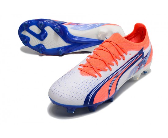 Puma Ultra Ultimate FG Orange Deep Blue Low Soccer Cleats For Men