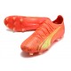 Puma Ultra Ultimate FG Orange Yellow Black Low Soccer Cleats For Men