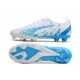 Puma Ultra Ultimate FG White Blue Low Soccer Cleats For Men