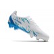 Puma Ultra Ultimate FG White Blue Low Soccer Cleats For Men